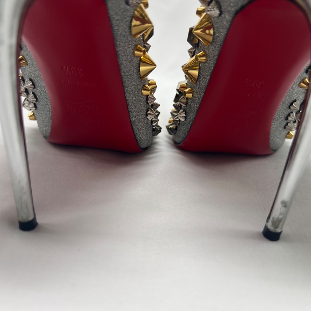 Christian Louboutin SO Full Kate 100 Calf Glitter Specchio H Boots Heels - Picture 7 of 14